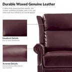 Viviana Traditional Genuine Leather Manual Swivel Glider Recliner by HULALA HOME