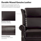 Viviana Traditional Genuine Leather Manual Swivel Glider Recliner by HULALA HOME