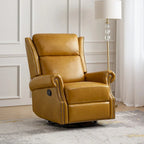 Viviana Traditional Genuine Leather Manual Swivel Glider Recliner by HULALA HOME