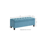 Upholstered tufted button storage bench