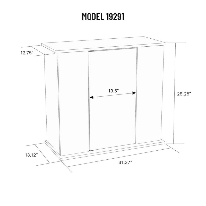 Aquatic Fundamentals 29/37 Gallon Serene Cherry Aquarium Stand with Storage