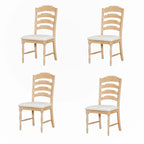 Vintage Traditional 4-Piece Upholstered Dining Chairs, Serrated Dining Backs,Cream