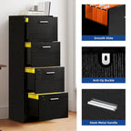 Moasis 15 Deep Vertical 4-Drawer File Cabinet with Lock for Letter A4-Sized Files