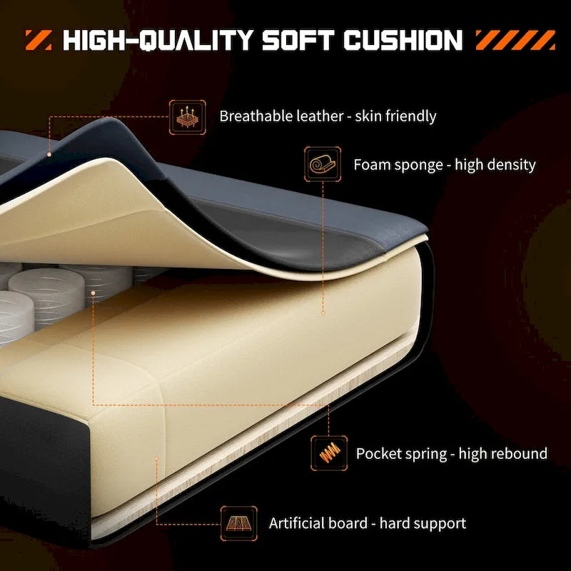 PU Leather Swivel Game Desk Chair