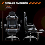 PU Leather Swivel Game Desk Chair