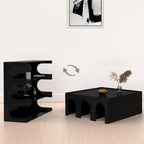 Multifunctional 4-Tier White Book Shelf & Coffee Table, Creative Furniture Floor Bookshelf, Minimalist Organizer Storage Shelves