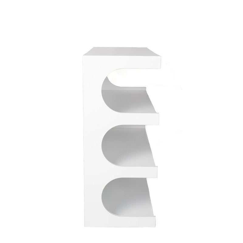 Multifunctional 4-Tier White Book Shelf & Coffee Table, Creative Furniture Floor Bookshelf, Minimalist Organizer Storage Shelves
