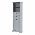 Tall Storage Cabinet with 3 Drawers and Adjustable Shelves for Bathroom