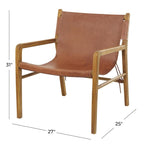 Leather Living Room Accent Chair with Armrests - Brown or Black - Roche River Decor