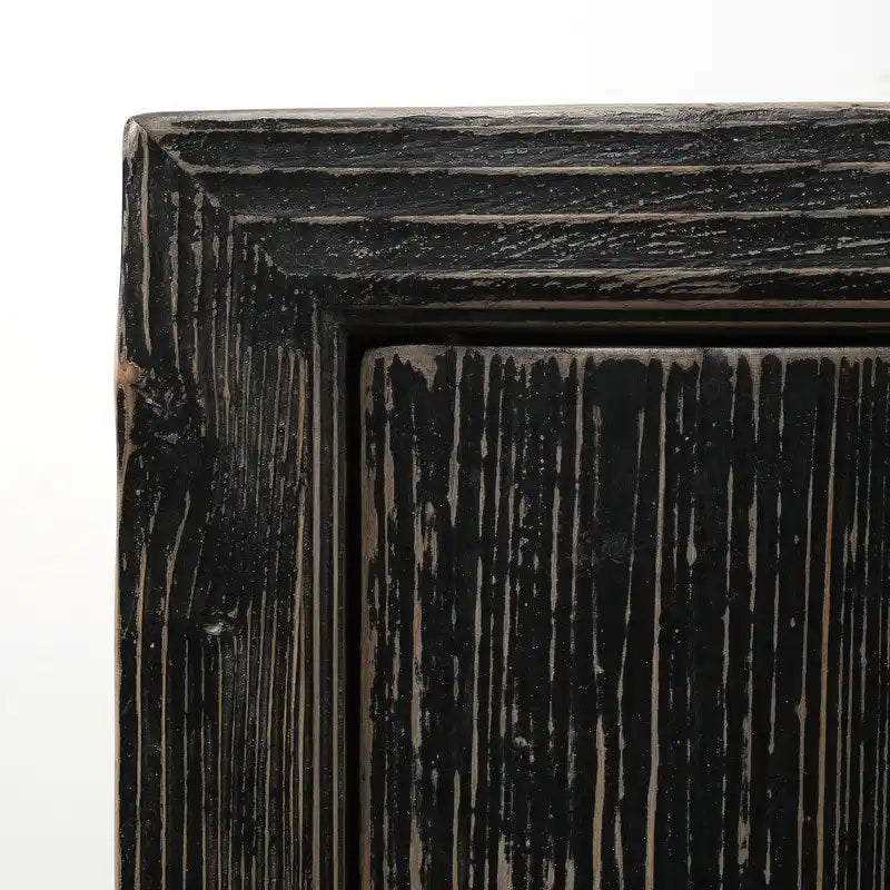 Two Doors Cabient Distressed Black 39x18x35H