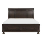 Grayish Brown 3pc Bedroom Set Platform Storage Bed and Two Nightstands