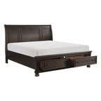 Grayish Brown 3pc Bedroom Set Platform Storage Bed and Two Nightstands