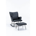 Rocking Chair, Glider Chair, Rocking Accent Chair with Lumbar Pillow and Ottoman for Nursery/Living Room/Bedroom