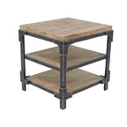 Wood 2 Shelves Side End Accent Table - Brown - Roche River Decor