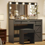 Farmhouse Makeup Vanity Table with Lights