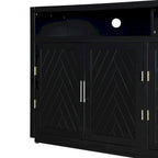 4-door Classic Sideboard with Open Storage and Adjustable Shelves