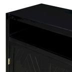 4-door Classic Sideboard with Open Storage and Adjustable Shelves