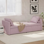 Modern Upholstered Chaise Lounger Daybed Small Single Daybed with 2 Drawers, No Mattress Needed