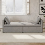 Modern Upholstered Chaise Lounger Daybed Small Single Daybed with 2 Drawers, No Mattress Needed