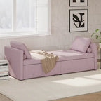 Modern Upholstered Chaise Lounger Daybed Small Single Daybed with 2 Drawers, No Mattress Needed