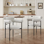 Upholstered Armchair Dining Chairs With Metal Legs for Home, Kitchen, Living Room(Set of 2)