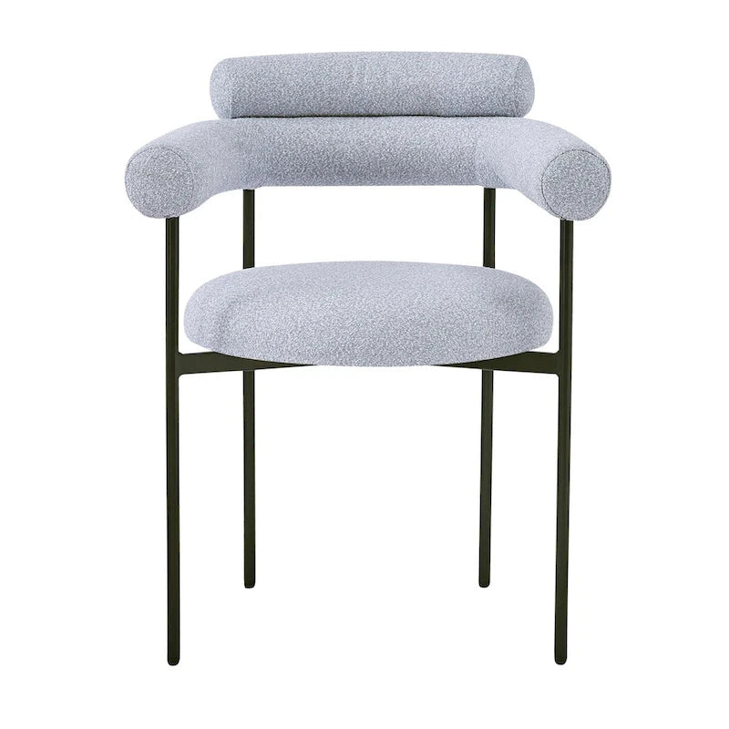 Upholstered Armchair Dining Chairs With Metal Legs for Home, Kitchen, Living Room(Set of 2)