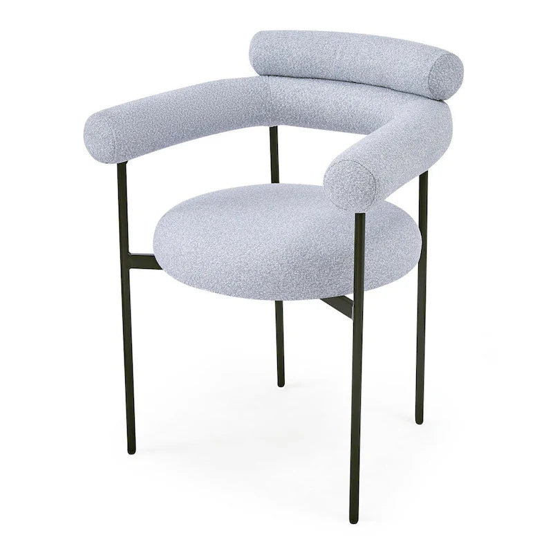 Upholstered Armchair Dining Chairs With Metal Legs for Home, Kitchen, Living Room(Set of 2)