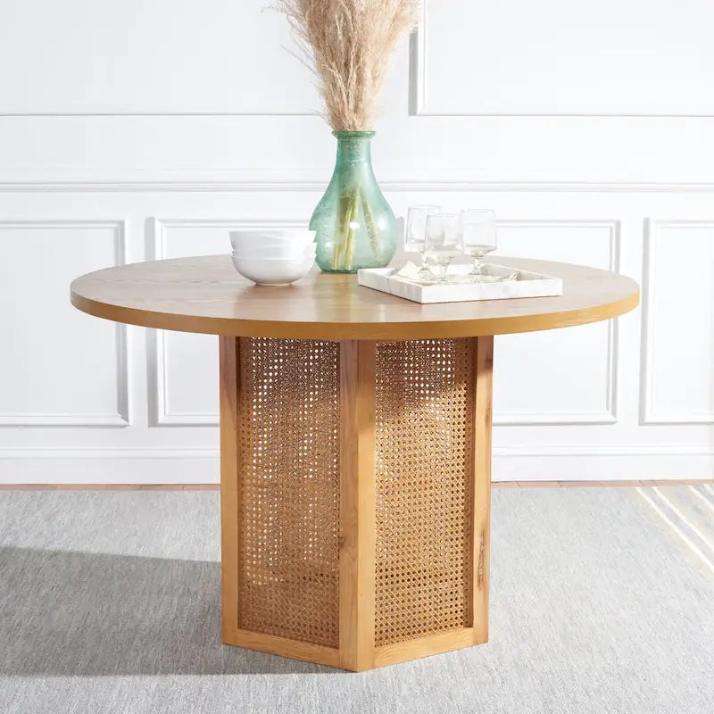 SAFAVIEH Mozell Cane Dining Table - 47.3 W x 47.3 L x 28.8 H - 47Wx47Dx29H